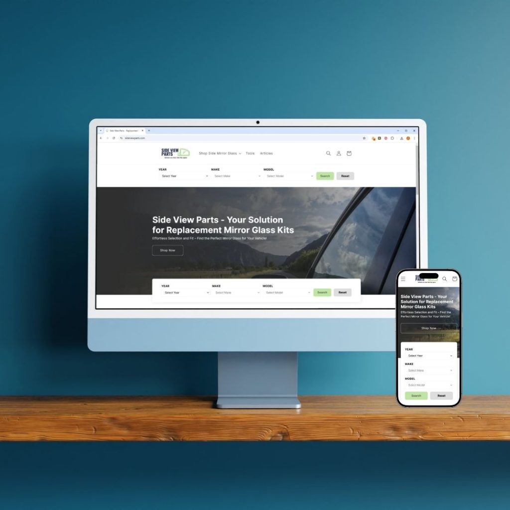 Shopify website design for auto parts business with vehicle fitment