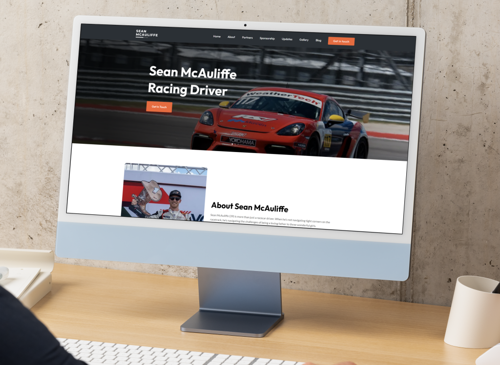 custom wordpress website development for racing driver